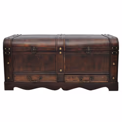 vidaXL Large Vintage Storage Trunk | Large Wooden Chest Storage Chest