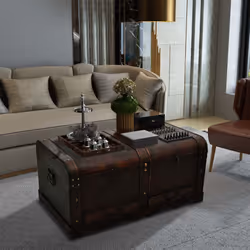 vidaXL Large Vintage Storage Trunk | Large Wooden Chest Storage Chest