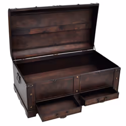 vidaXL Large Vintage Storage Trunk | Large Wooden Chest Storage Chest - Additional view 4