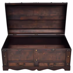 vidaXL Large Vintage Storage Trunk | Large Wooden Chest Storage Chest - Additional view 6