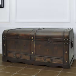 vidaXL Large Vintage Storage Trunk | Large Wooden Chest Storage Chest - Additional view 8