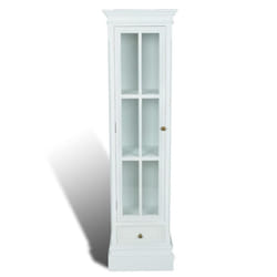 vidaXL Chic Bookcase Cabinet with 3 Shelves White Wooden Home Display Unit