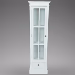 vidaXL Chic Bookcase Cabinet with 3 Shelves White Wooden Home Display Unit