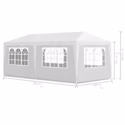vidaXL Party Tent 3x6m with 6 Walls White Patio Garden Gazebo Marquee Pavilion - Additional view 5