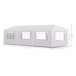 vidaXL Party Tent 3x9m with 8 Walls White Patio Garden Gazebo Marquee Pavilion - Additional view 5