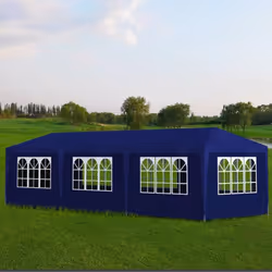 vidaXL Party Tent 3x9m with 8 Walls Blue Patio Garden Gazebo Marquee Pavilion