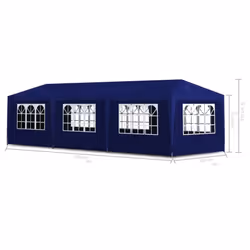 vidaXL Party Tent 3x9m with 8 Walls Blue Patio Garden Gazebo Marquee Pavilion - Additional view 5
