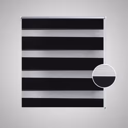 vidaXL Zebra Blind 40x100cm Black Home Office Window Roller Shade Sunscreen - Additional view 2