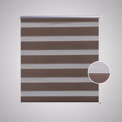 vidaXL Zebra Blinds Alternative Parallel Roller Blind Window Privacy Screen - brown, 50 x 100 cm