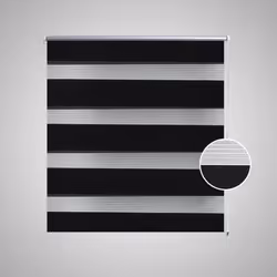 vidaXL Zebra Blinds Alternative Parallel Roller Blind Window Privacy Screen - black, 70 x 120 cm