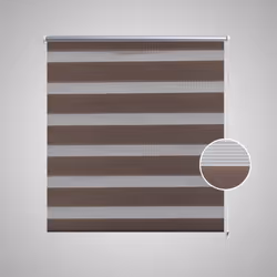 vidaXL Zebra Blinds Alternative Parallel Roller Blind Window Privacy Screen - brown, 70 x 120 cm