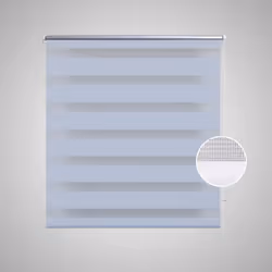 Zebra Blind 80 x 150 cm White 100% Polyester Opaque and Transparent Alternating - Additional view 2