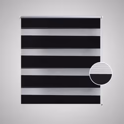 vidaXL Zebra Blind 80x150cm Black Home Office Window Roller Shade Sunscreen - Additional view 2