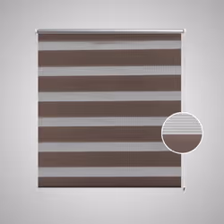 vidaXL Zebra Blinds Alternative Parallel Roller Blind Window Privacy Screen - brown, 80 x 175 cm