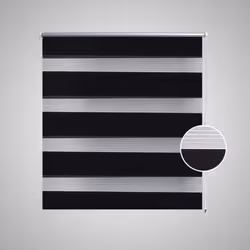vidaXL Zebra Blinds Alternative Parallel Roller Blind Window Privacy Screen - black, 90 x 150 cm