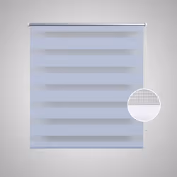 vidaXL Zebra Blinds Alternative Parallel Roller Blind Window Privacy Screen - white, 100 x 175 cm