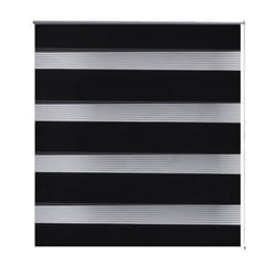 vidaXL Zebra Blinds Alternative Parallel Roller Blind Window Privacy Screen - black, 120 x 175 cm