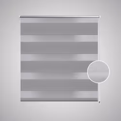 vidaXL Zebra Blinds Alternative Parallel Roller Blind Window Privacy Screen - grey, 140 x 175 cm
