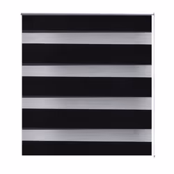 vidaXL Zebra Blinds Alternative Parallel Roller Blind Window Privacy Screen - black, 140 x 175 cm