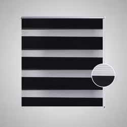 vidaXL Zebra Blinds Alternative Parallel Roller Blind Window Privacy Screen - black, 140 x 175 cm