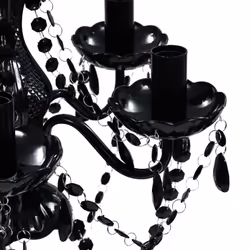 vidaXL Black 5 Bulb Crystal Chandelier