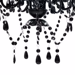 vidaXL Black 5 Bulb Crystal Chandelier - Additional view 5