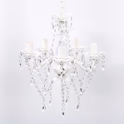 vidaXL Crystal Light 5 Bulbs Transparent Chandelier Ceiling Lighting Fixture