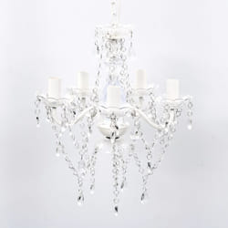 vidaXL Crystal Light 5 Bulbs Transparent Chandelier Ceiling Lighting Fixture