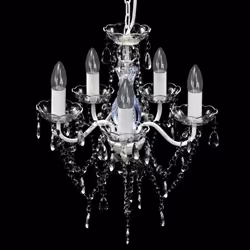 vidaXL Crystal Light 5 Bulbs Transparent Chandelier Ceiling Lighting Fixture