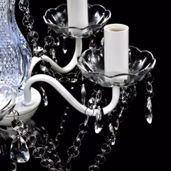 vidaXL Crystal Light 5 Bulbs Transparent Chandelier Ceiling Lighting Fixture - Additional view 4