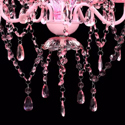 vidaXL Crystal Light 5 Bulbs Pink Home Chandelier Ceiling Lighting Fixture - Additional view 4