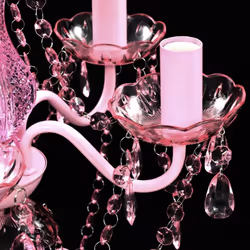 vidaXL Crystal Light 5 Bulbs Pink Home Chandelier Ceiling Lighting Fixture - Additional view 5