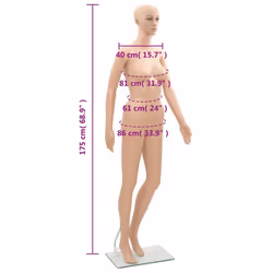 vidaXL Mannequin Women A Shop Female Model Window Clothes Display Full Body - Additional view 11