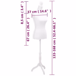 Female Mannequin 168cm Model Dressmaker Cloth Display Torso Tailor Chic Dummy