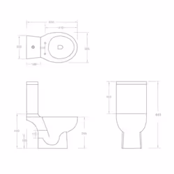 vidaXL Ceramic Toilet Back Water Flow Black Soft Close Seat Bathroom Fixture - Additional view 10