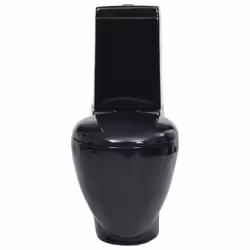 vidaXL Ceramic Toilet Back Water Flow Black Soft Close Seat Bathroom Fixture - Additional view 8