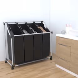 VidaXL 240367 laundry basket Rectangular Non woven fabric (TNT) Black - Additional view 4