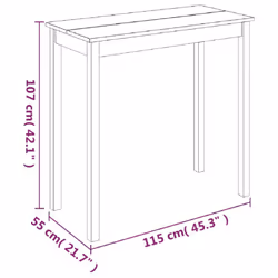 vidaXL Bar Table MDF Black 115x55x107cm Home Kitchen Dining Room Furniture - Additional view 3