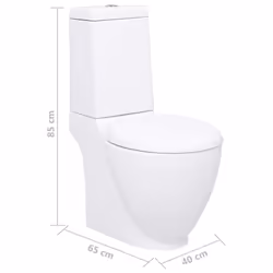 vidaXL Ceramic Toilet Back Water Flow White Home Bathroom WC Plumbing Fixture - Additional view 11