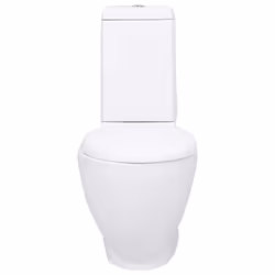 vidaXL Ceramic Toilet Back Water Flow White Home Bathroom WC Plumbing Fixture