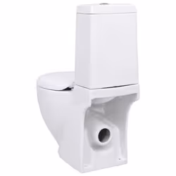 vidaXL Ceramic Toilet Back Water Flow White Home Bathroom WC Plumbing Fixture - Additional view 5