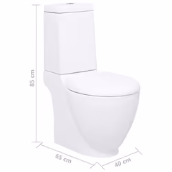 vidaXL Ceramic Toilet Back Water Flow White Home Bathroom WC Plumbing Fixture - Additional view 7