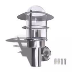 vidaXL Patio Wall Light Stainless Steel Waterproof Outdoor Garden Lighting