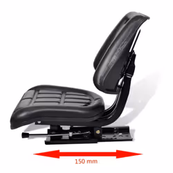 vidaXL Tractor Seat with Backrest Black Comfortable Quality Replace Accessory - Additional view 4