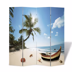 vidaXL Folding Room Divider 160x170cm Beach Privacy Screen Partiton Paravent