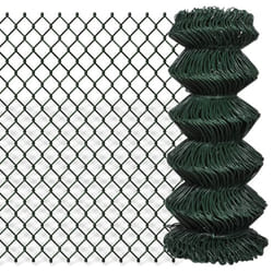 vidaXL Chain Fence 0.8x15m Green Garden Patio Wire Mesh Panel Fencing Barrier