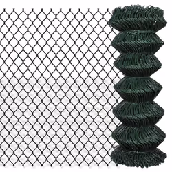 vidaXL Chain Fence 1x15m Green Garden Patio Wire Mesh Panel Fencing Barrier