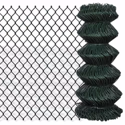 vidaXL Chain Fence 0.8x25m Green Garden Patio Wire Mesh Panel Fencing Barrier