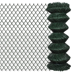 vidaXL Chain Link Fence Steel Green Garden Edging Fencing Barrier Panel Border