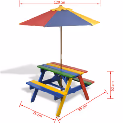 VidaXL 40773 outdoor table Blue, Red, Yellow, Green - Additional view 7